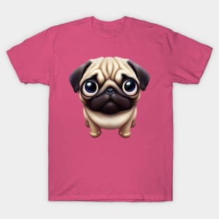 Cute Pug Illustration T-Shirt